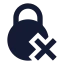 Circlelockremove icon with solid sharp style