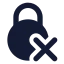 Circlelockremove icon with solid standard style