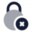 Circlelockremove icon with bulk rounded style