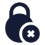 Circlelockremove icon with solid sharp style