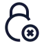 Circlelockremove icon with stroke sharp style
