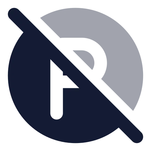 Circle Parking Off Icon in Bulk Rounded style