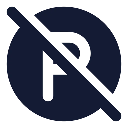 Circle Parking Off Icon in Solid Rounded style