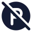 Circleparkingoff icon with solid rounded style