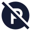 Circleparkingoff icon with solid sharp style