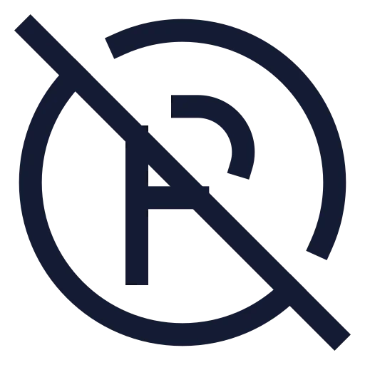 Circle Parking Off Icon in Stroke Sharp style