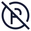 Circleparkingoff icon with stroke sharp style