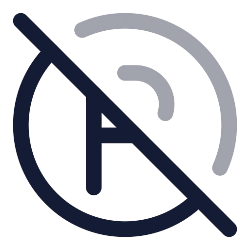 Circle Parking Off Icon in Twotone Rounded style