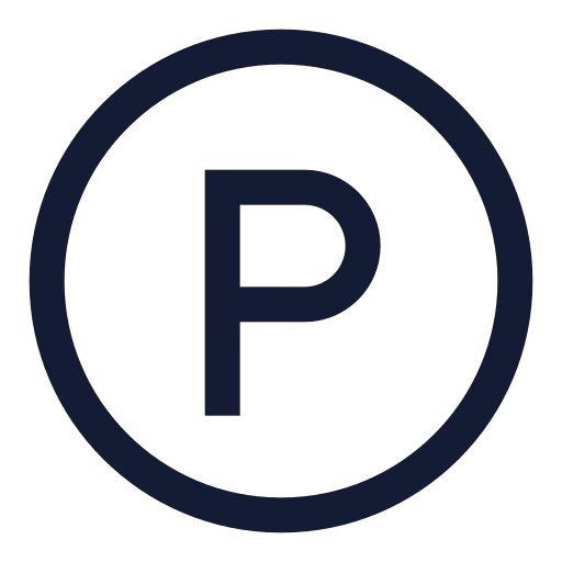 Circle Parking Icon in Stroke Sharp style