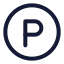 Circleparking icon with stroke standard style