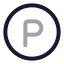 Circleparking icon with twotone rounded style
