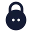 Circlepassword icon with solid rounded style