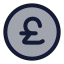 Circlepoundsterling icon with duotone rounded style