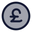 Circlepoundsterling icon with duotone standard style
