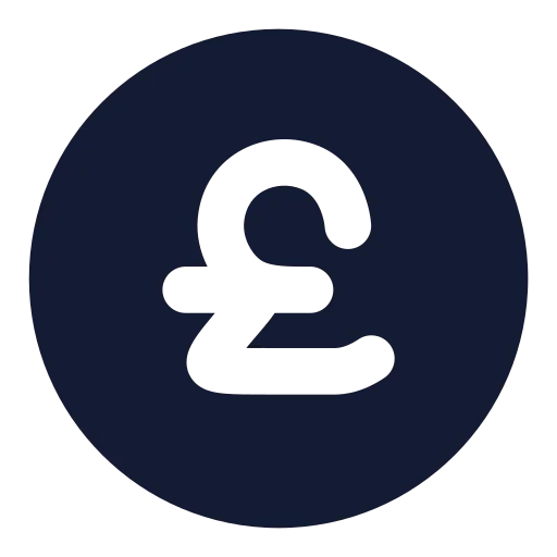 Circle Pound Sterling Icon in Solid Rounded style
