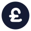 Circlepoundsterling icon with solid rounded style