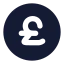 Circlepoundsterling icon with solid rounded style
