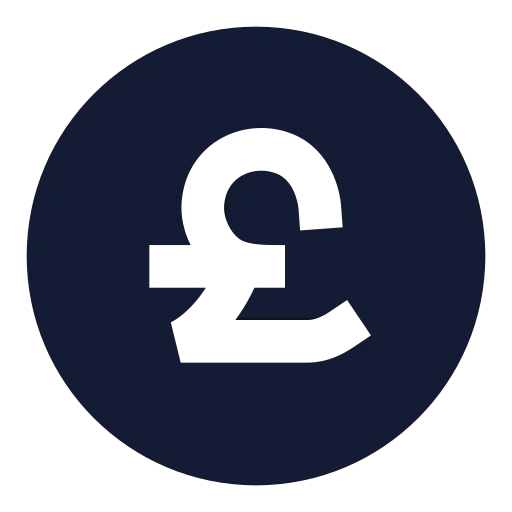 Circle Pound Sterling Icon in Solid Sharp style