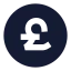 Circlepoundsterling icon with solid sharp style