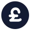 Circlepoundsterling icon with solid standard style