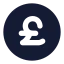 Circlepoundsterling icon with solid standard style