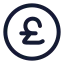 Circlepoundsterling icon with stroke rounded style