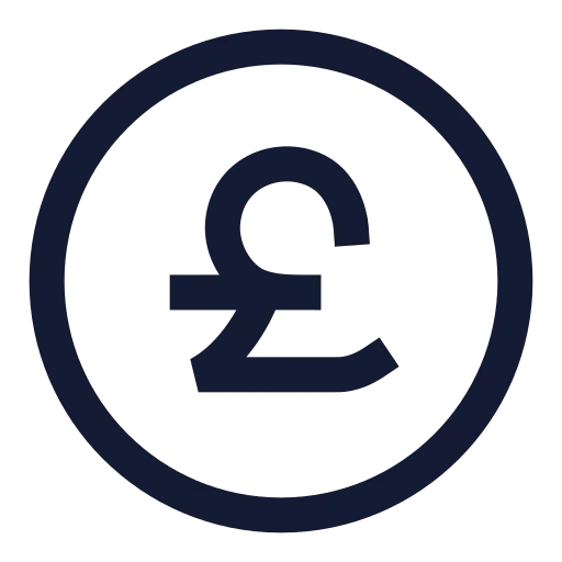 Circle Pound Sterling Icon in Stroke Sharp style