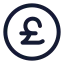 Circlepoundsterling icon with stroke standard style