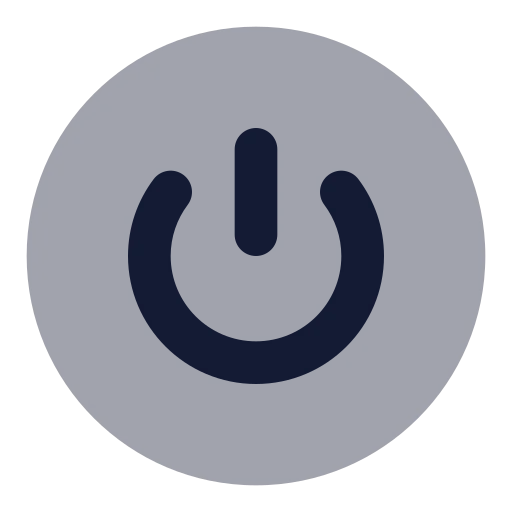 Circle Power Icon in Bulk Rounded style