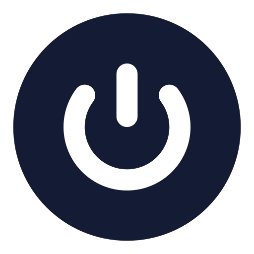 Circle Power Icon in Solid Rounded style