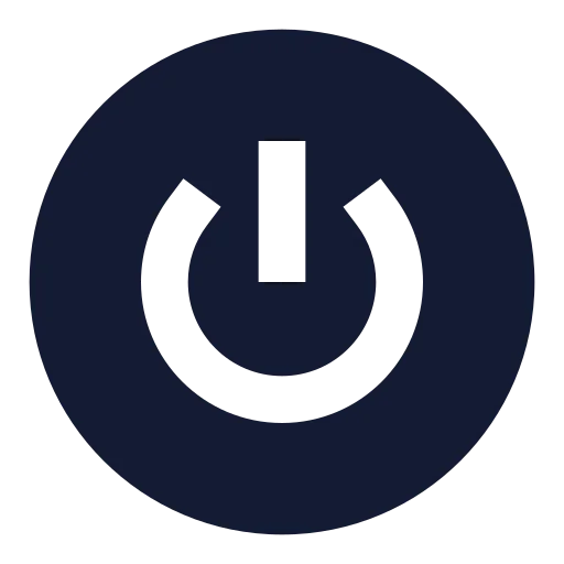 Circle Power Icon in Solid Sharp style