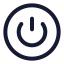 Circlepower icon with stroke rounded style