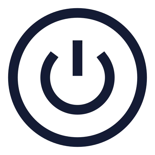 Circle Power Icon in Stroke Sharp style