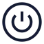Circlepower icon with stroke sharp style