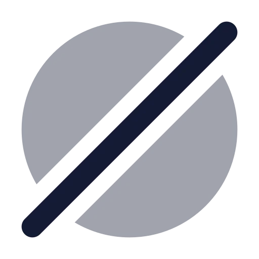 Circle Slash 2 Icon in Bulk Rounded style