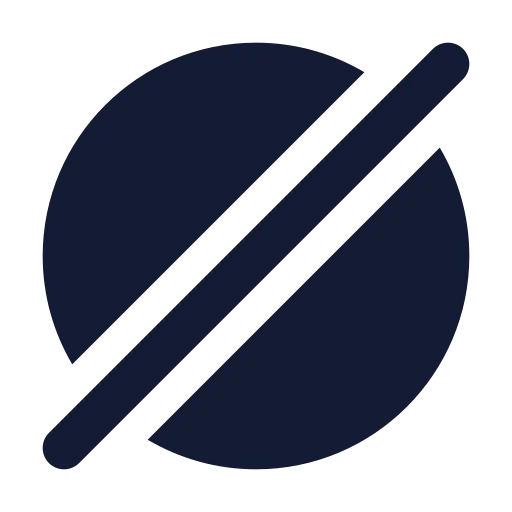 Circle Slash 2 Icon in Solid Rounded style