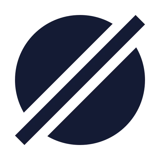 Circle Slash 2 Icon in Solid Sharp style