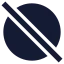 Circleslash icon with solid sharp style