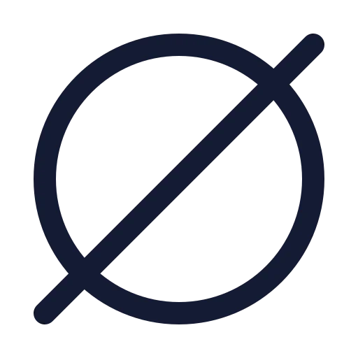 Circle Slash 2 Icon in Stroke Sharp style