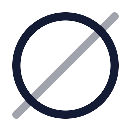 Circle Slash 2 Icon in Twotone Rounded style