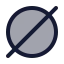 Circleslash icon with duotone rounded style