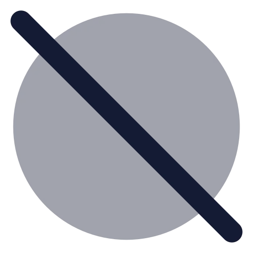 Circle Slash 2 Icon in Bulk Rounded style