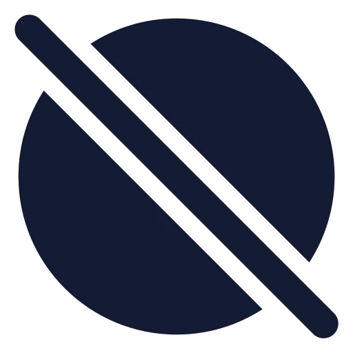 Circle Slash 2 Icon in Solid Rounded style