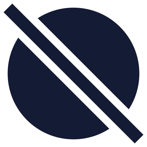 Circle Slash 2 Icon in Solid Sharp style