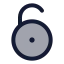 Circleunlock icon with duotone standard style