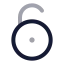 Circleunlock icon with twotone rounded style