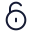 Circleunlock icon with stroke rounded style