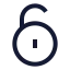 Circleunlock icon with stroke sharp style
