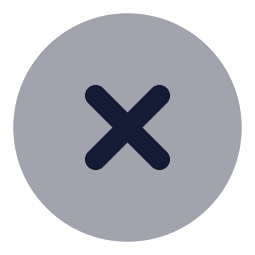 Circle X Icon in Bulk Rounded style