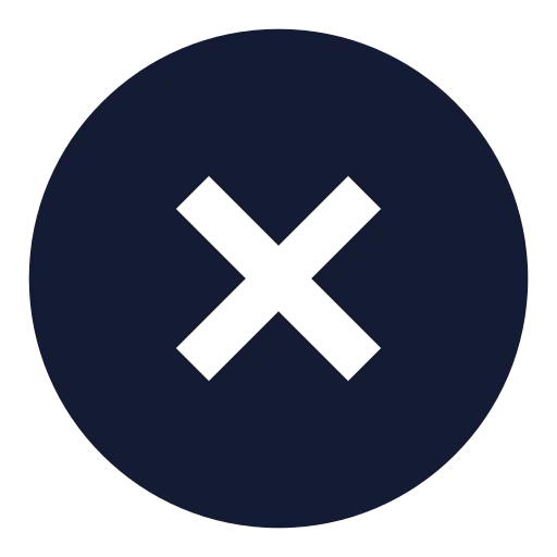 Circle X Icon in Solid Sharp style